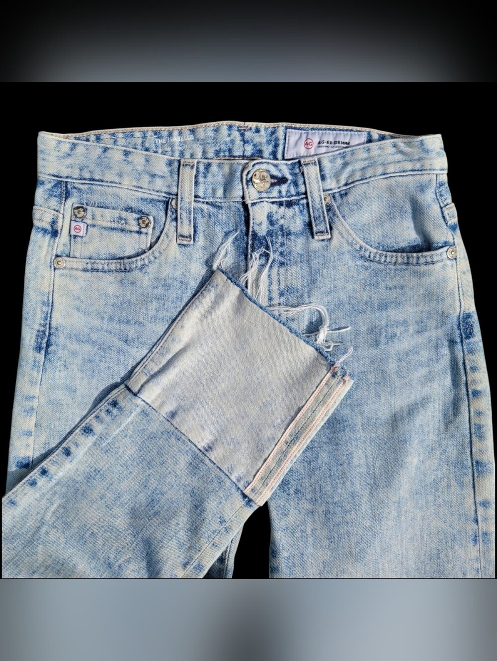 AG-ED Adriano Goldschmied Isabelle Straight Crop Jeans Womens 24R Selvedge Edge